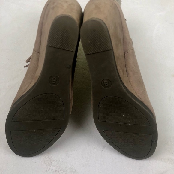 So Wedge Booties Tan Lace Up Zip Up Tweed Sz. 8 - Picture 5 of 11